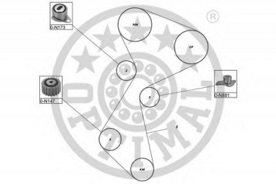 OPTIMAL sk1108 -  Комплект ремня ГРМ