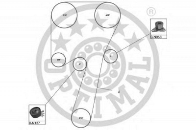 OPTIMAL sk1531 -  Комплект ремня ГРМ