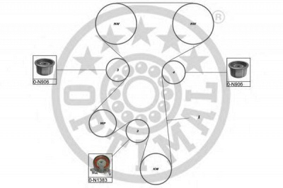 OPTIMAL sk1644 -  Комплект ремня ГРМ