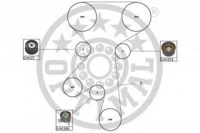 OPTIMAL sk1667 -  Комплект ремня ГРМ
