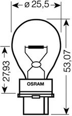 OSRAM 3156 -  Лампа накаливания Original Line P27W 12В 27Вт, 1шт