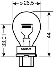 OSRAM 3157 -  Лампа накаливания Original Line P27/7W 12В 27/7Вт, 1шт
