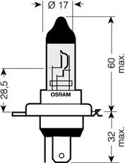 OSRAM 64193cbi -  Лампа накаливания, COOL BLUE INTENSE H4 12В 60/55Вт, 1шт