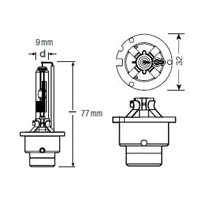 OSRAM 66250 -  Лампа газоразрядная XENARC D2R 85В 35Вт, 1шт