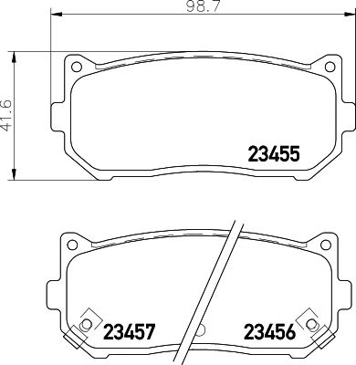 PAGID t1238 -  Комплект тормозных колодок, дисковый тормоз