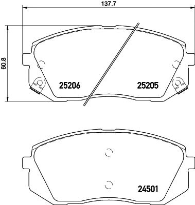 PAGID t2061 -  Комплект тормозных колодок, дисковый тормоз