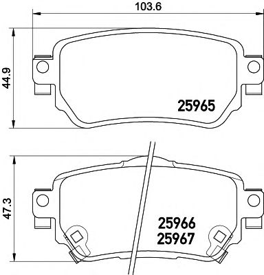 PAGID t2343 -  Комплект тормозных колодок, дисковый тормоз