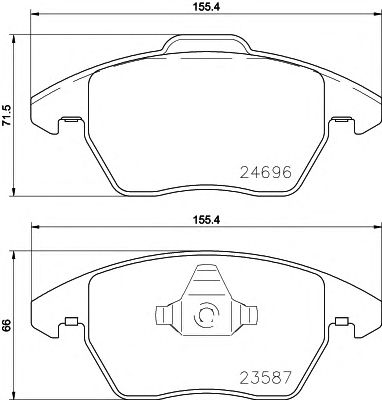 PAGID t2444 -  Комплект тормозных колодок, дисковый тормоз
