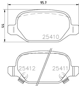 PAGID t2487 -  Комплект тормозных колодок, дисковый тормоз