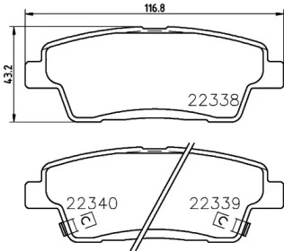 PAGID t2504 -  Комплект тормозных колодок, дисковый тормоз