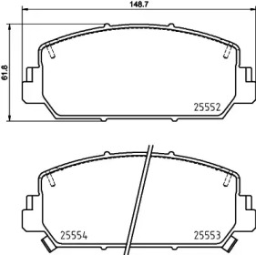 PAGID t2516 -  Комплект тормозных колодок, дисковый тормоз