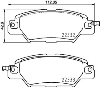 PAGID t2544 -  Комплект тормозных колодок, дисковый тормоз