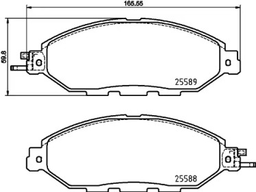 PAGID t2588 -  Комплект тормозных колодок, дисковый тормоз