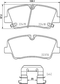 PAGID t2596 -  Комплект тормозных колодок, дисковый тормоз