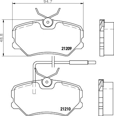 PAGID t5027 -  Комплект тормозных колодок, дисковый тормоз