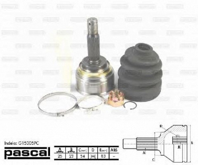 PASCAL g15005pc -  Шарнирный комплект, приводной вал