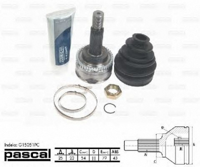PASCAL g15051pc -  Шарнирный комплект, приводной вал