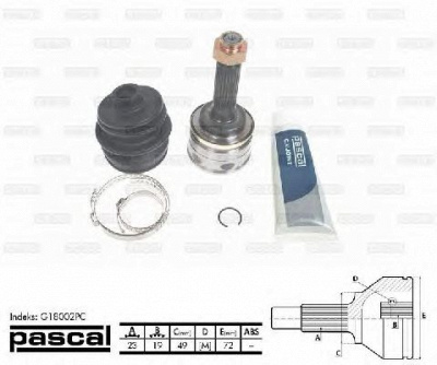 PASCAL g18002pc -  Шарнирный комплект, приводной вал