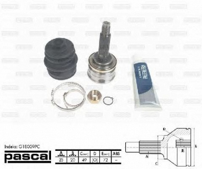 PASCAL g18009pc -  Шарнирный комплект, приводной вал