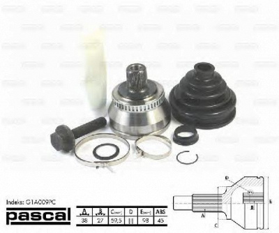 PASCAL g1a009pc -  Шарнирный комплект, приводной вал