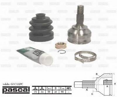 PASCAL g1c022pc -  Шарнирный комплект, приводной вал