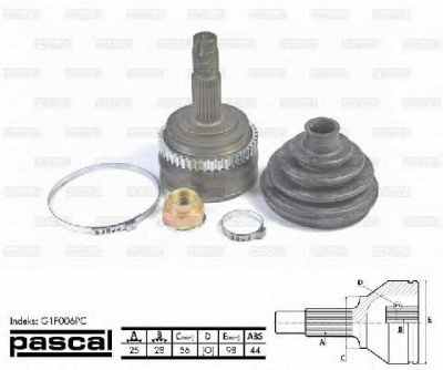 PASCAL g1f006pc -  Шарнирный комплект, приводной вал
