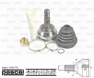 PASCAL g1f017pc -  Шарнирный комплект, приводной вал