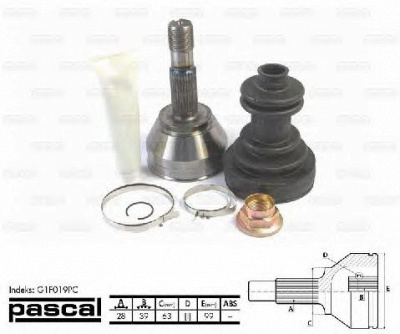 PASCAL g1f019pc -  Шарнирный комплект, приводной вал