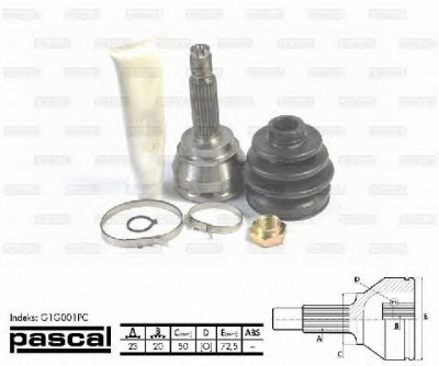 PASCAL g1g001pc -  Шарнирный комплект, приводной вал