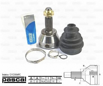 PASCAL g1g006pc -  Шарнирный комплект, приводной вал