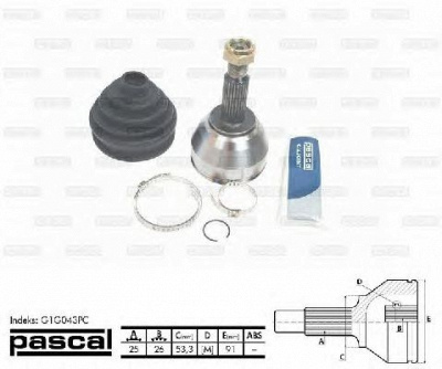 PASCAL g1g043pc -  Шарнирный комплект, приводной вал