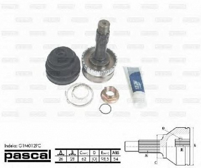 PASCAL g1m012pc -  Шарнирный комплект, приводной вал