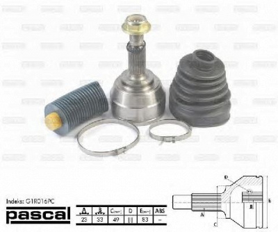 PASCAL g1r016pc -  Шарнирный комплект, приводной вал