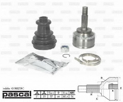 PASCAL g1r025pc -  Шарнирный комплект, приводной вал