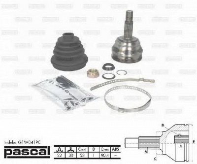 PASCAL g1w041pc -  Шарнирный комплект, приводной вал