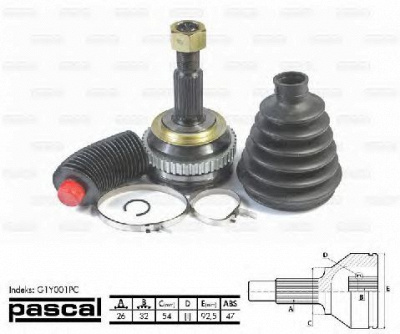 PASCAL g1y001pc -  Шарнирный комплект, приводной вал