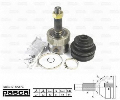 PASCAL g1y008pc -  Шарнирный комплект, приводной вал