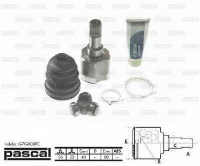 PASCAL g7g003pc -  Шарнирный комплект, приводной вал