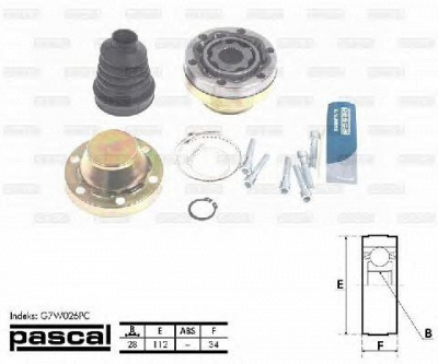 PASCAL g7w026pc -  Шарнирный комплект, приводной вал