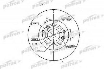 PATRON pbd2571 -  Тормозной диск
