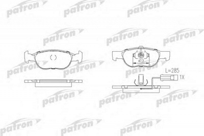 PATRON pbp1160 -  Комплект тормозных колодок, дисковый тормоз