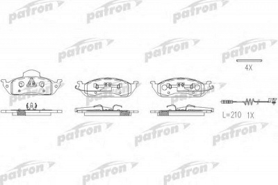 PATRON pbp1400 -  Комплект тормозных колодок, дисковый тормоз