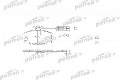 PATRON pbp370 -  Комплект тормозных колодок, дисковый тормоз