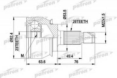 PATRON pcv1001 -  Шарнирный комплект, приводной вал