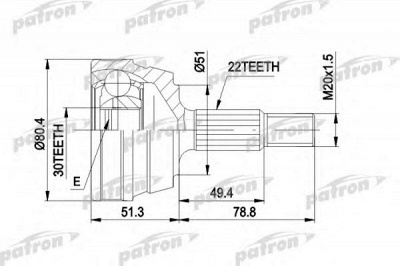 PATRON pcv1004 -  Шарнирный комплект, приводной вал