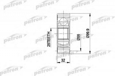 PATRON pcv1005 -  Шарнирный комплект, приводной вал