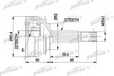 PATRON pcv1007 -  Шарнирный комплект, приводной вал