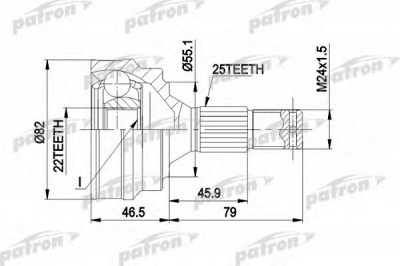 PATRON pcv1015 -  Шарнирный комплект, приводной вал