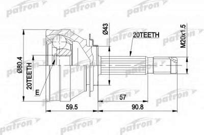 PATRON pcv1019 -  Шарнирный комплект, приводной вал
