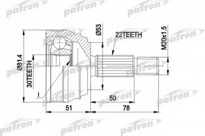 PATRON pcv1021 -  Шарнирный комплект, приводной вал